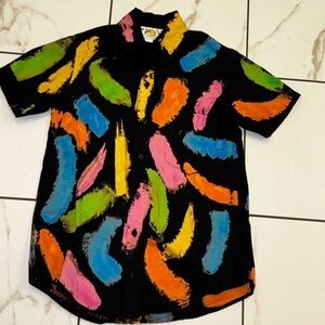 Big Bud Press Unisex Limited Editon Multicolor  Paint Stroke button Front Shirt